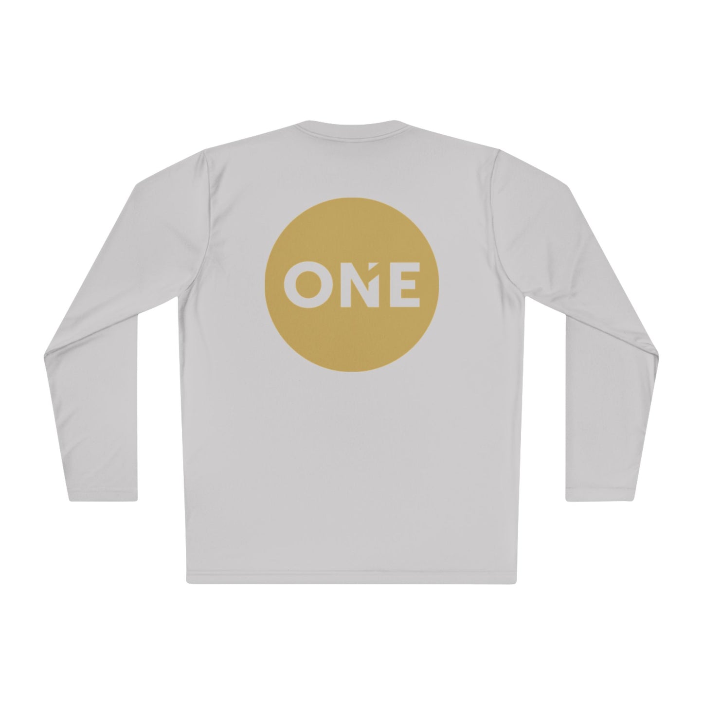 Gold ‘ONE’ Unisex Lightweight Long Sleeve Tee, Casual Shirt, Gift for Her/Him, Birthday/Anniversary Celebration, Everyday Wear