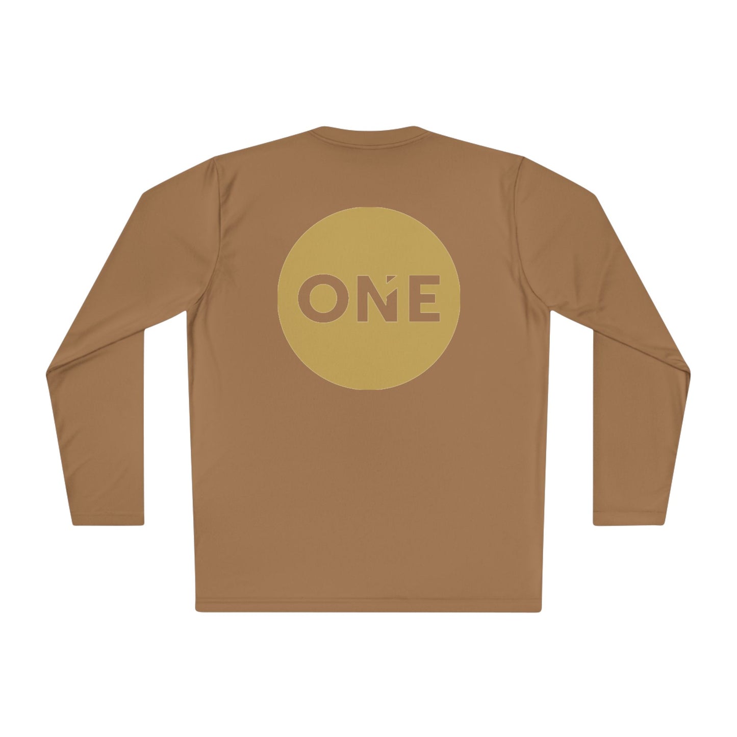 Gold ‘ONE’ Unisex Lightweight Long Sleeve Tee, Casual Shirt, Gift for Her/Him, Birthday/Anniversary Celebration, Everyday Wear