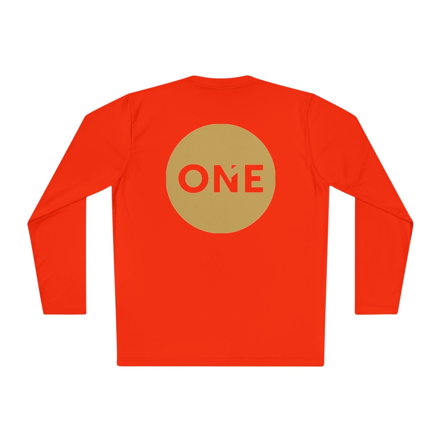 Gold ‘ONE’ Unisex Lightweight Long Sleeve Tee, Casual Shirt, Gift for Her/Him, Birthday/Anniversary Celebration, Everyday Wear