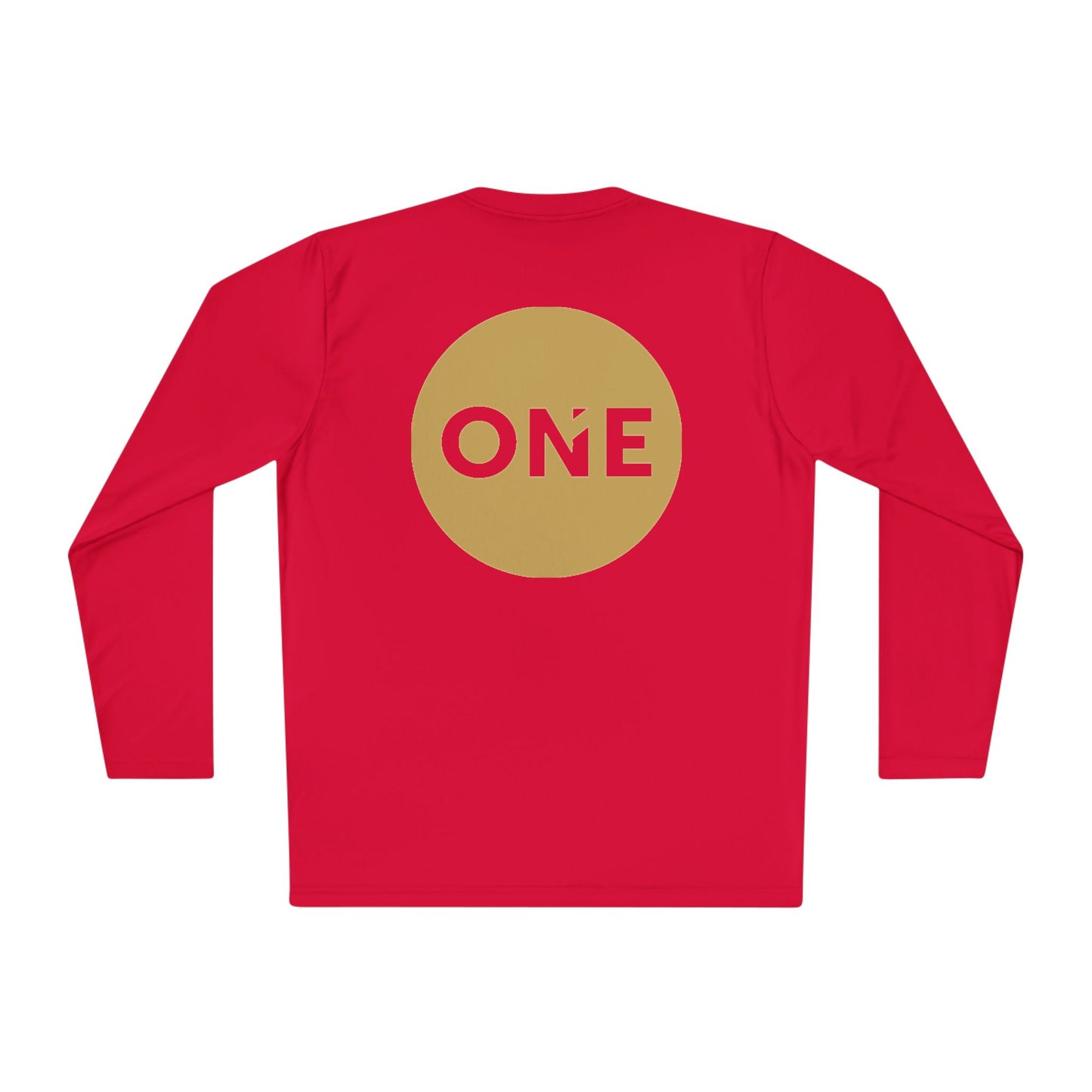 Gold ‘ONE’ Unisex Lightweight Long Sleeve Tee, Casual Shirt, Gift for Her/Him, Birthday/Anniversary Celebration, Everyday Wear