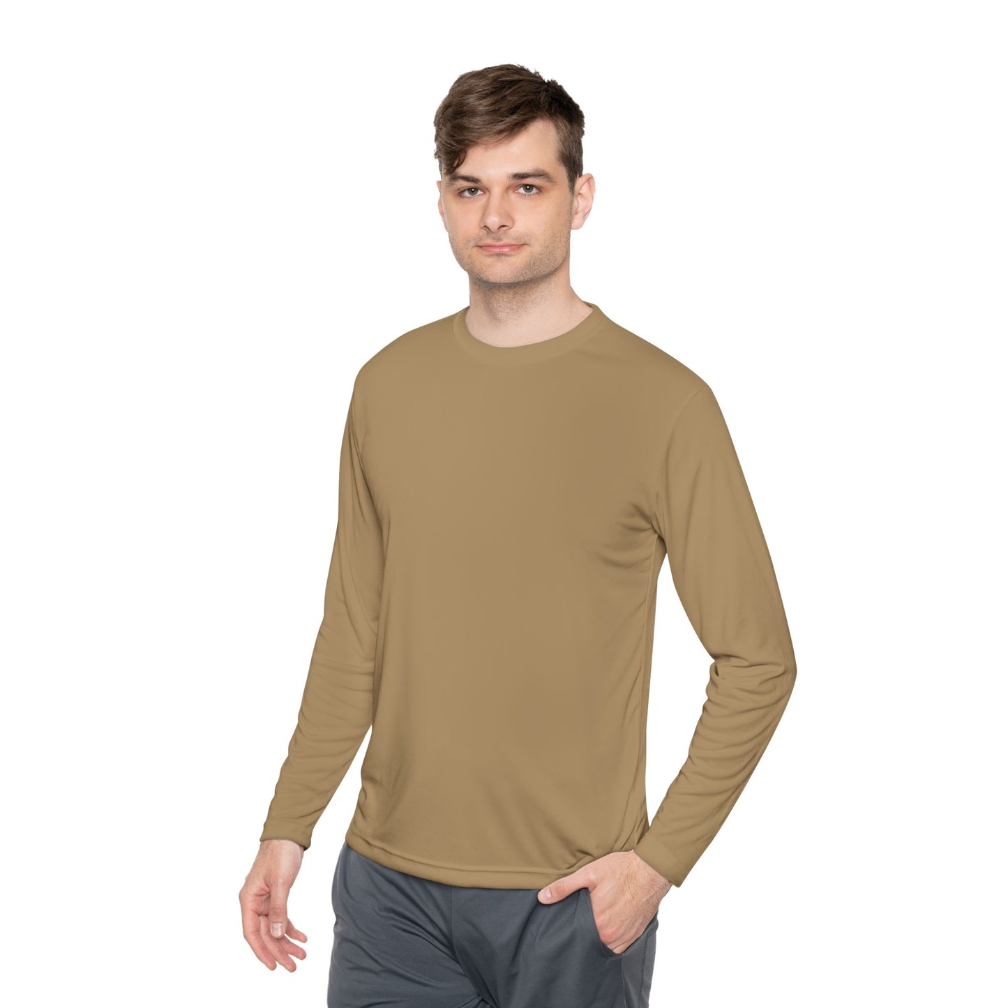 Gold ‘ONE’ Unisex Lightweight Long Sleeve Tee, Casual Shirt, Gift for Her/Him, Birthday/Anniversary Celebration, Everyday Wear