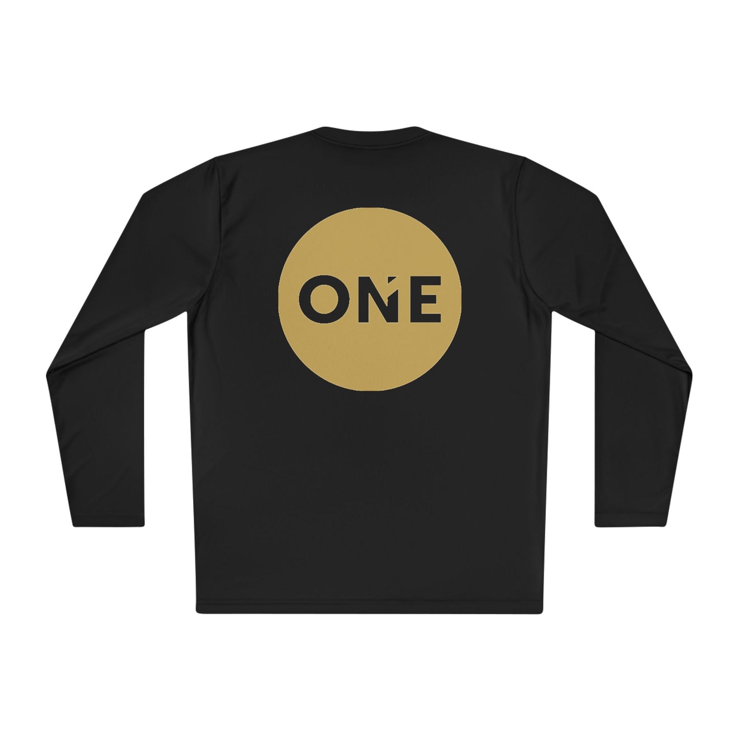 Gold ‘ONE’ Unisex Lightweight Long Sleeve Tee, Casual Shirt, Gift for Her/Him, Birthday/Anniversary Celebration, Everyday Wear