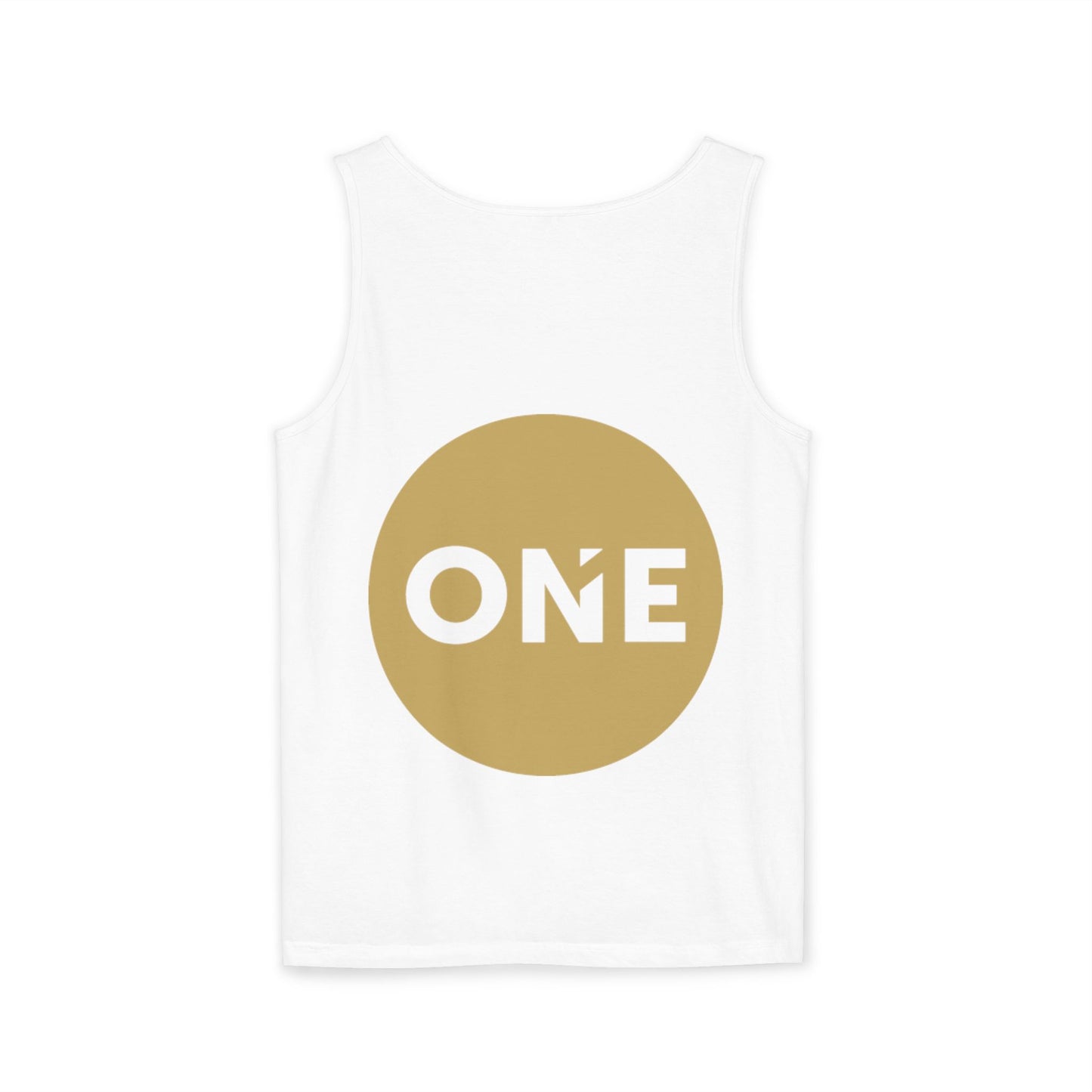 Unisex Garment-Dyed Tank Top - ONE Graphic Tee, Summer Casual Wear, Festival Top, Gift for Him/Her, Beach Ready Apparel