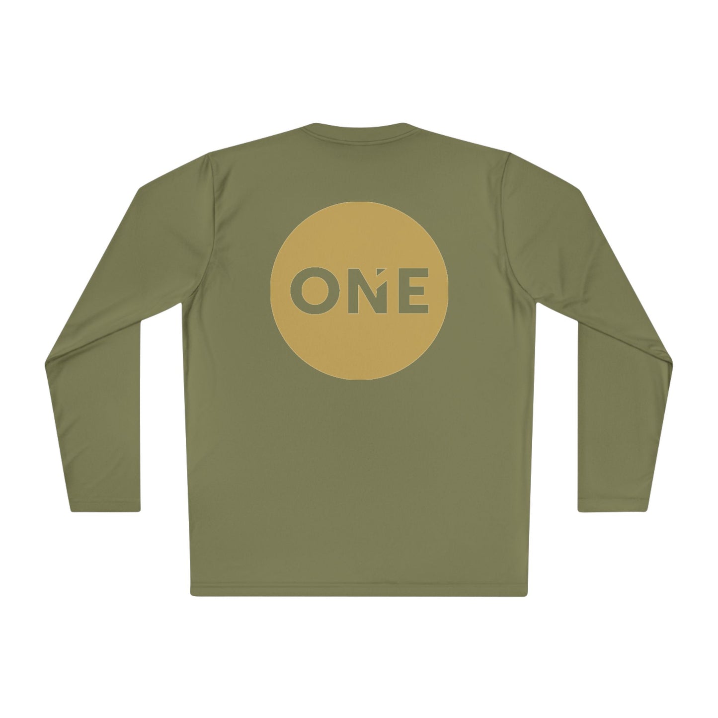 Gold ‘ONE’ Unisex Lightweight Long Sleeve Tee, Casual Shirt, Gift for Her/Him, Birthday/Anniversary Celebration, Everyday Wear