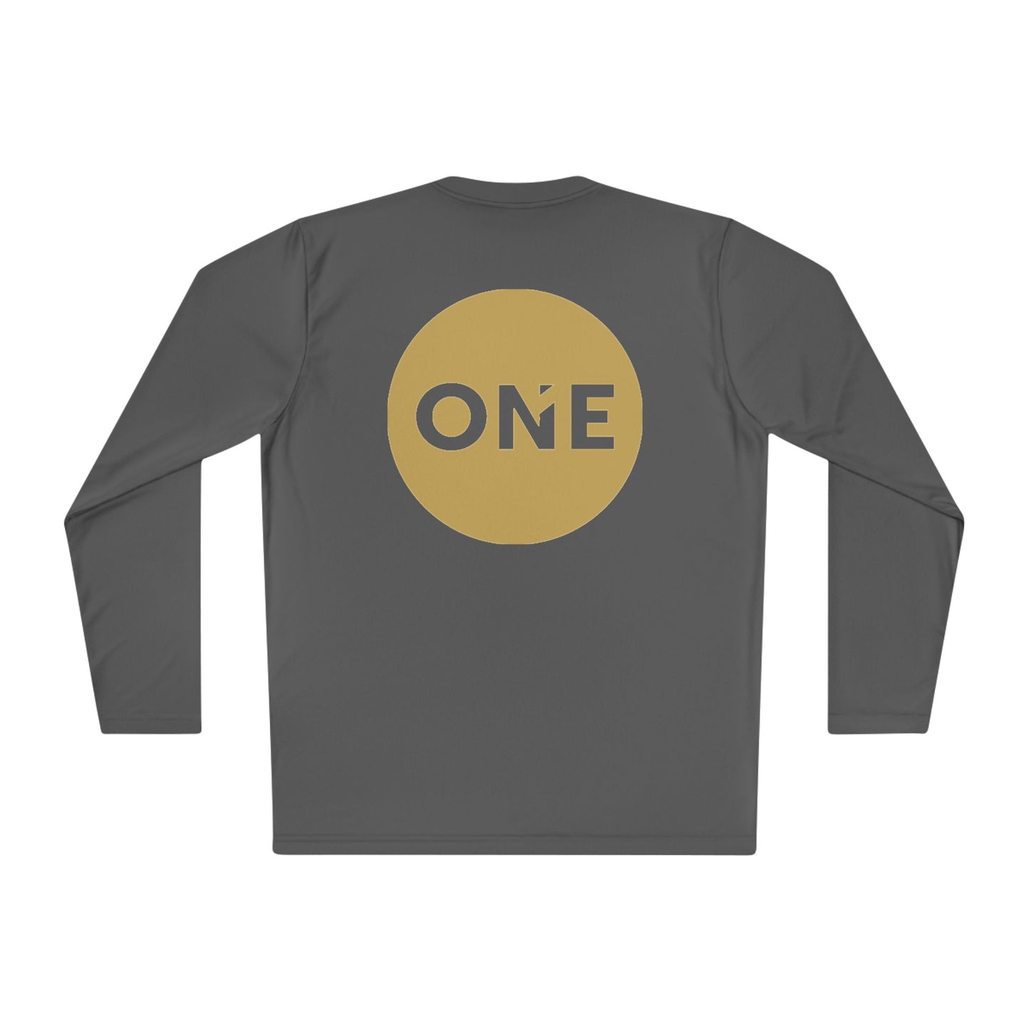 Gold ‘ONE’ Unisex Lightweight Long Sleeve Tee, Casual Shirt, Gift for Her/Him, Birthday/Anniversary Celebration, Everyday Wear