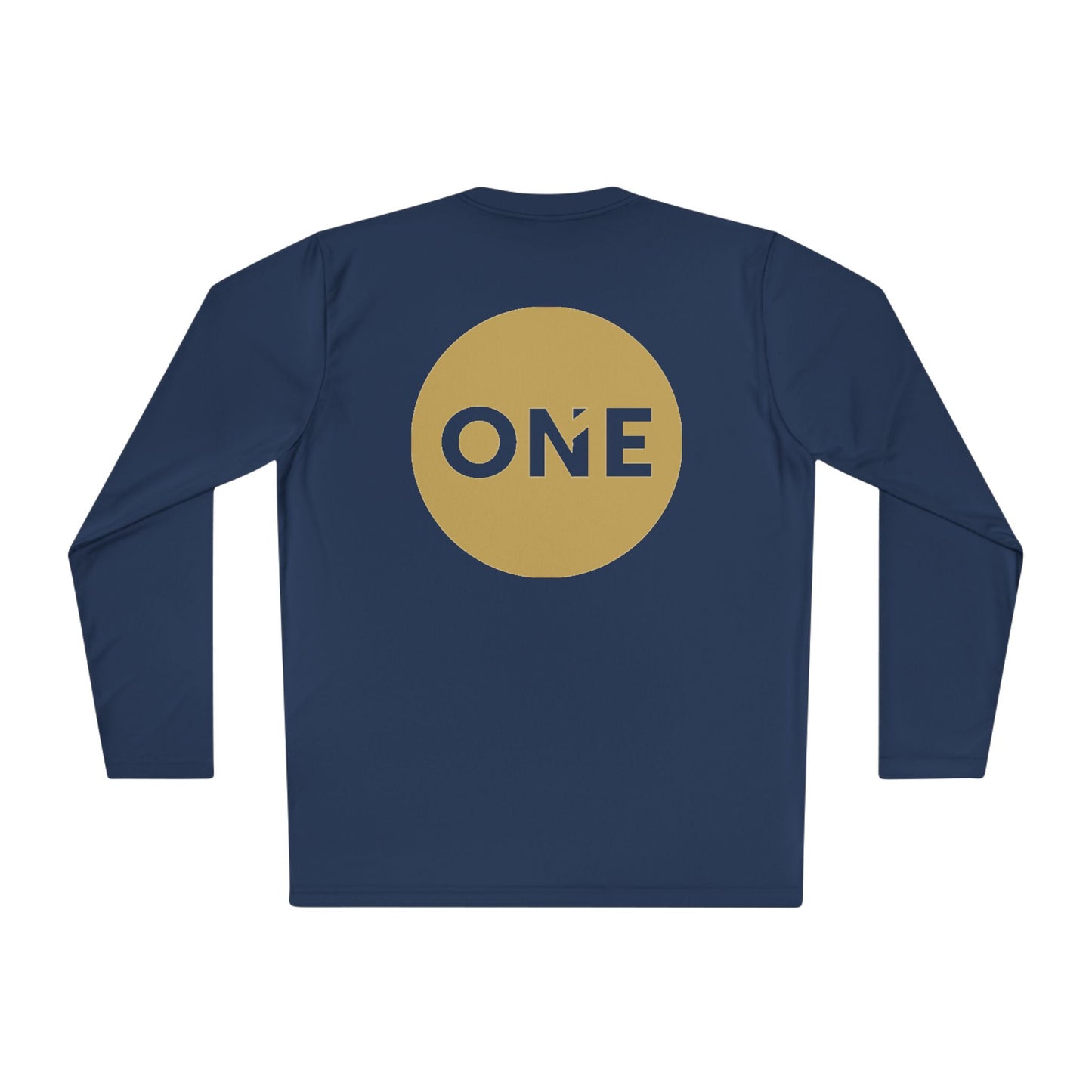 Gold ‘ONE’ Unisex Lightweight Long Sleeve Tee, Casual Shirt, Gift for Her/Him, Birthday/Anniversary Celebration, Everyday Wear