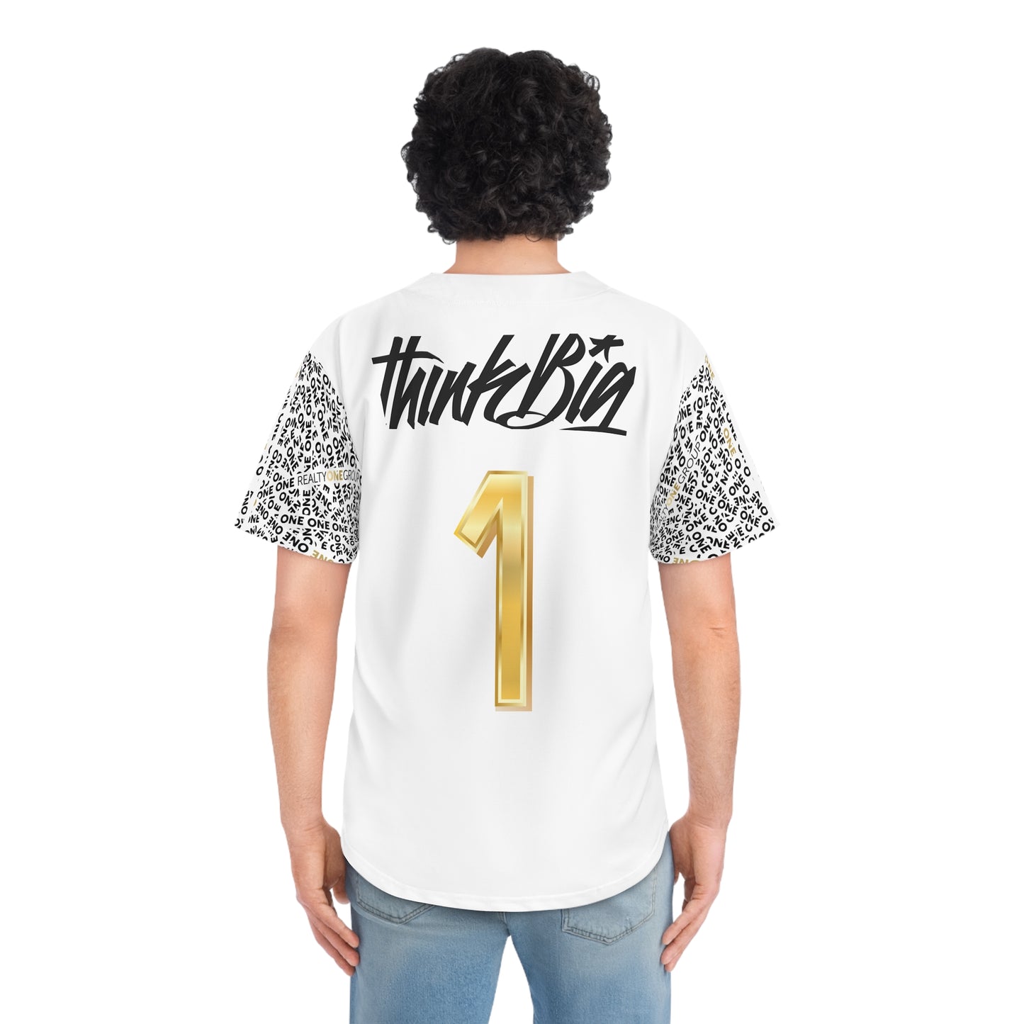 ONE - Think Big - Men's Baseball Jersey (AOP)