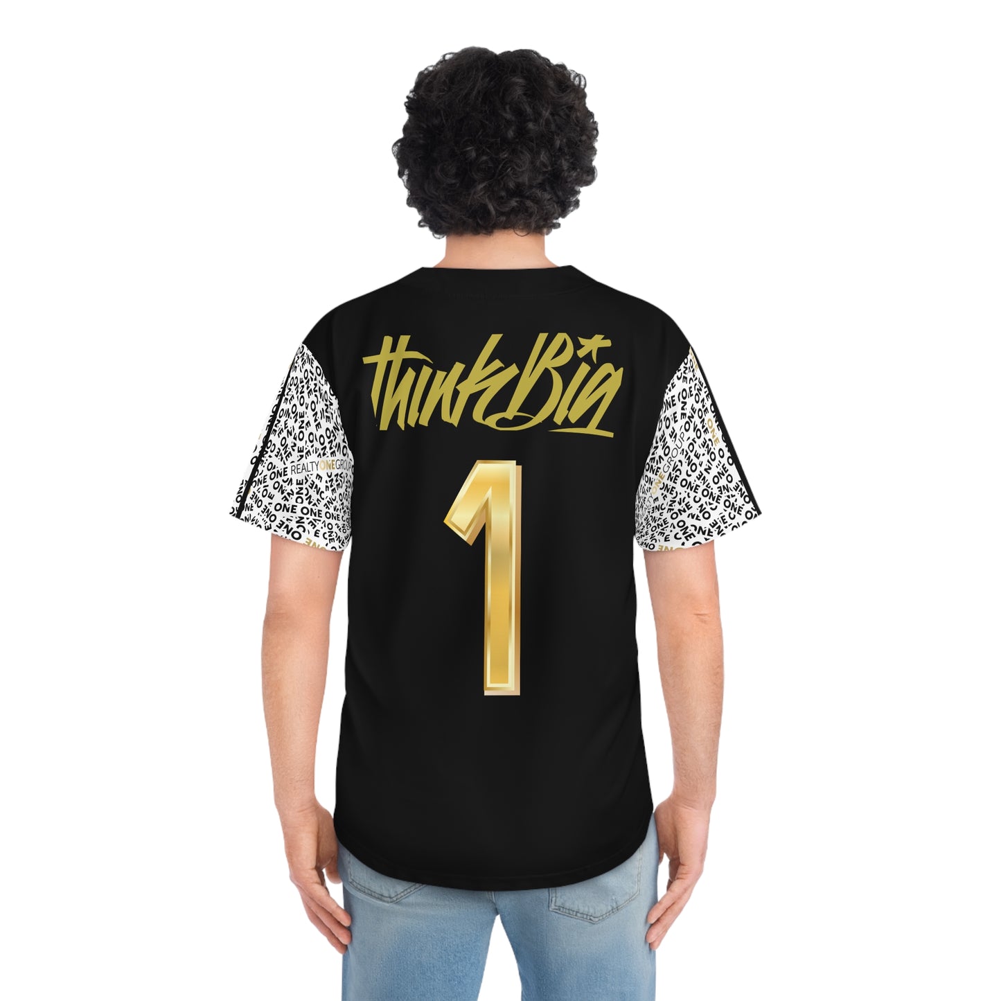 ONE - Think Big - Men's Baseball Jersey (AOP)