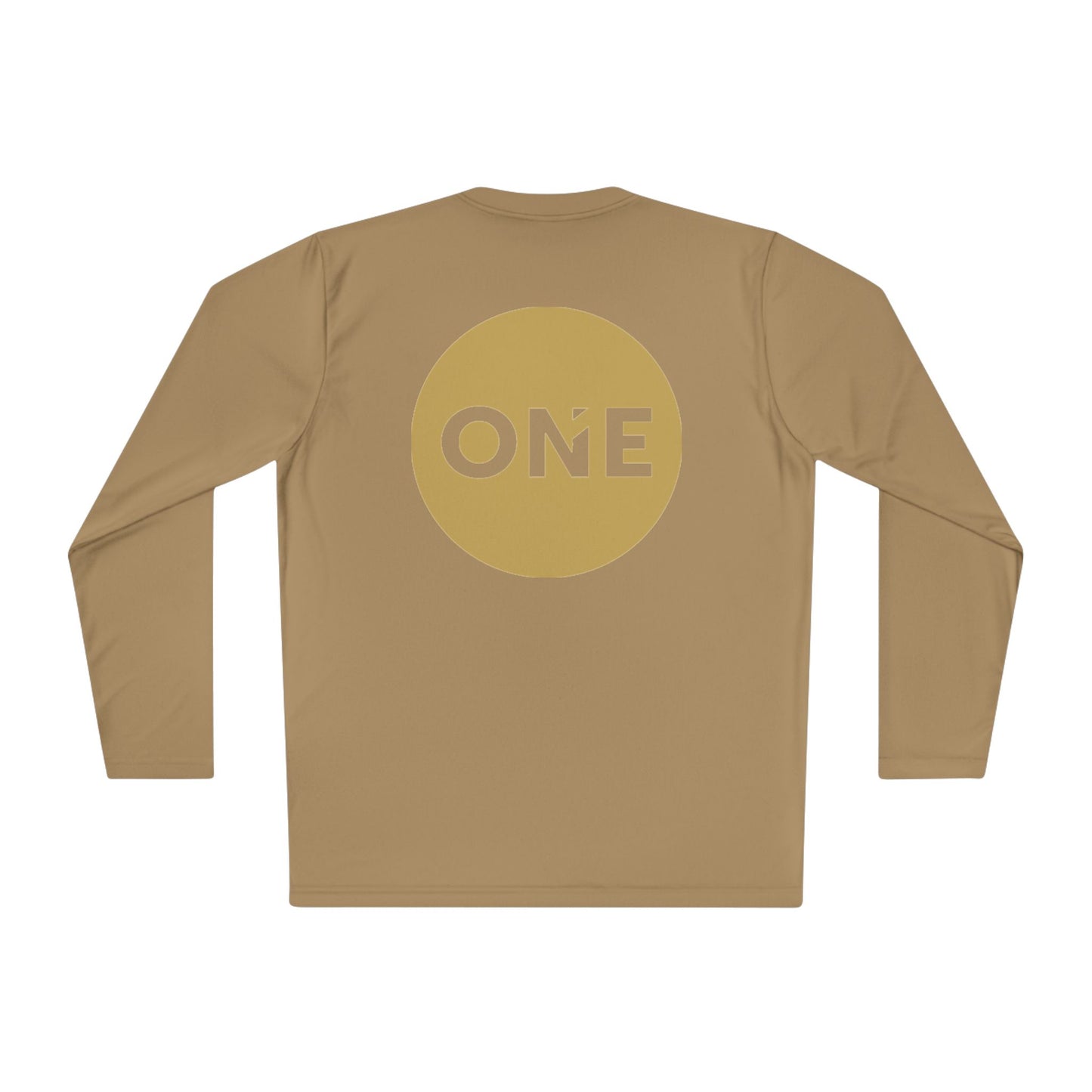 Gold ‘ONE’ Unisex Lightweight Long Sleeve Tee, Casual Shirt, Gift for Her/Him, Birthday/Anniversary Celebration, Everyday Wear